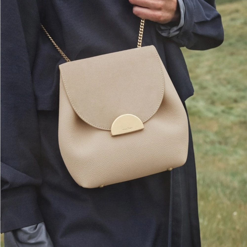 Polene Tan Mini Bag with Gold Detail